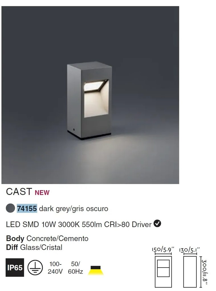 Mini Stalp LED iluminat exterior design modern IP65 CAST h-30cm