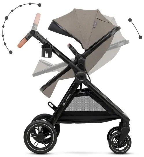 Cărucior de copii combinat 3 în 1 KINDERKRAFT ESME Sand beige + scaun auto MINK PRO