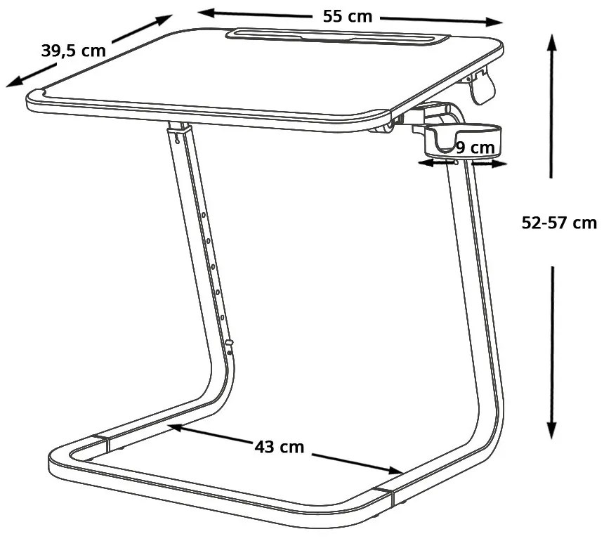 Masuta reglabila mic dejun cu suport tableta, negru