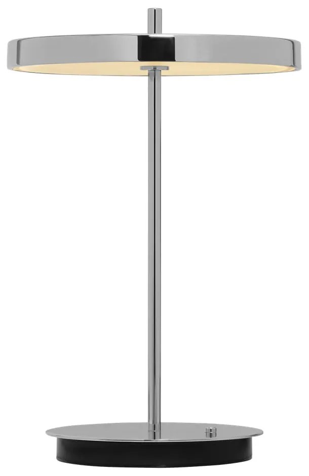 Veioză argintie LED cu intensitate reglabilă cu abajur din metal (înălțime 31 cm) Asteria Move – UMAGE