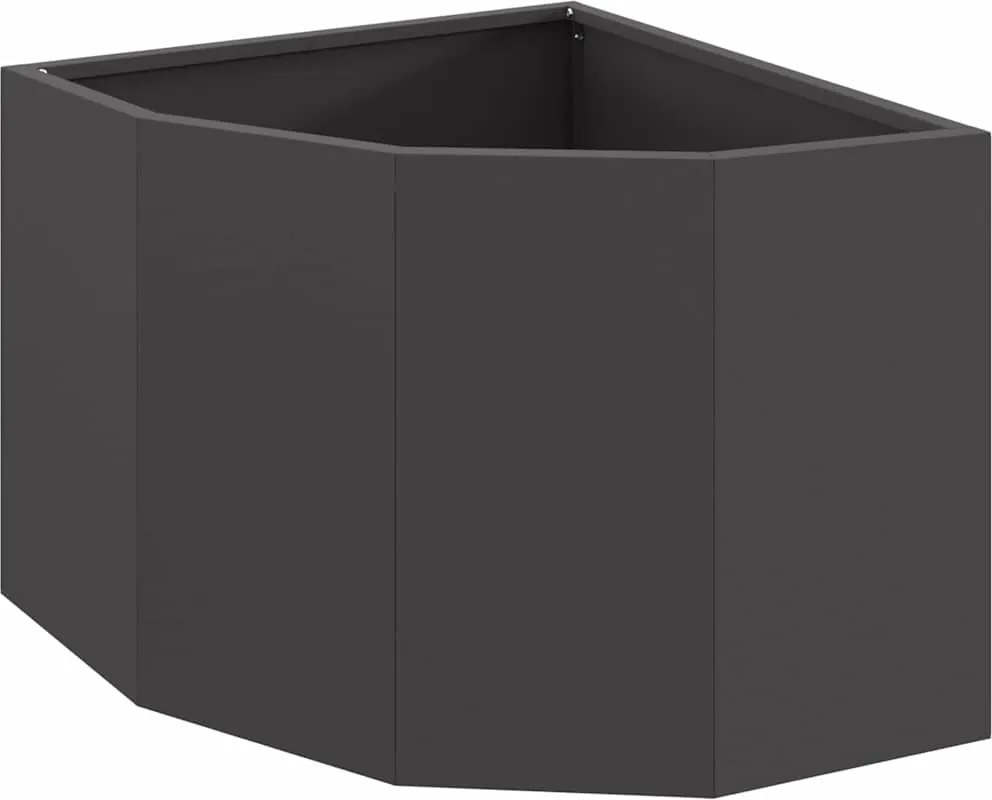 vidaXL Ghiveci de colț Negru 45 x 45 x 35 cm Oțel