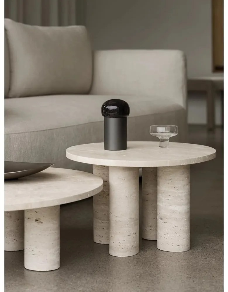 Măsuță de cafea bej rotundă din piatră ø 75 cm Volos – Blomus