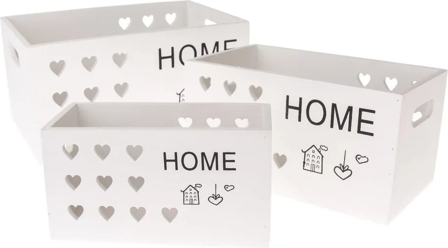 Cutii de depozitare decorative din lemn în set de 3 buc. - Dakls