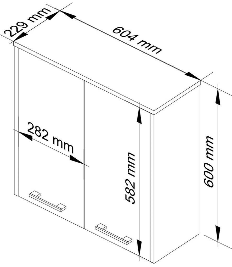 Dulap de perete pentru baie Farid TYP5 (alb). 1068876