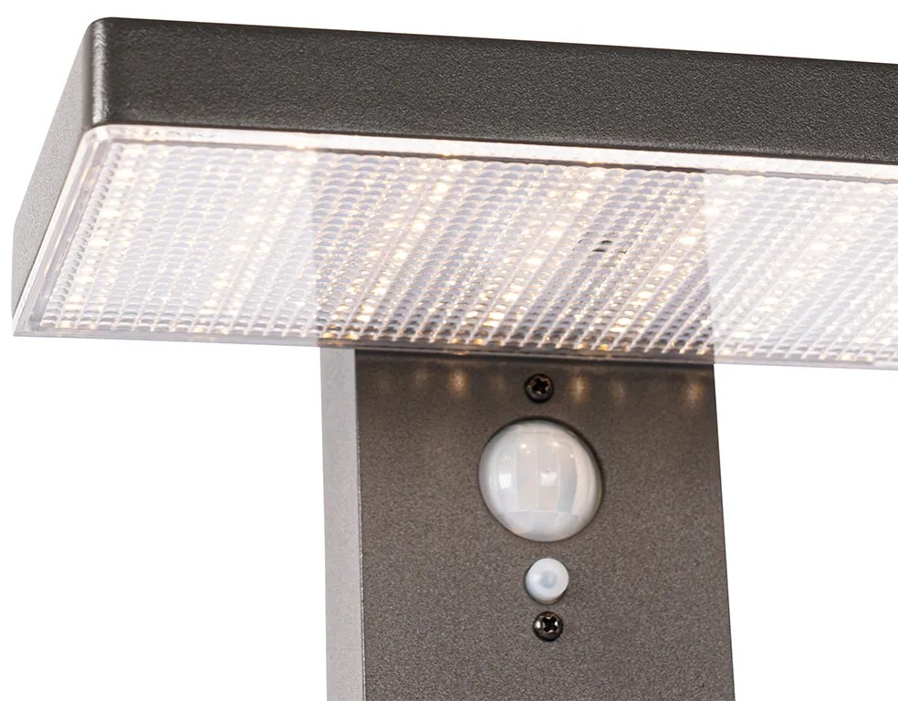 Stâlp de exterior gri închis 80 cm cu LED și lumină reglabilă pe panou solar - Sunnie