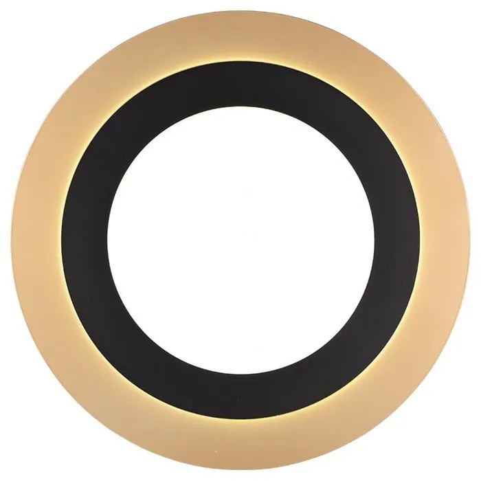Plafonieră neagră-aurie LED cu intensitate reglabilă ø 45 cm Morgan – Trio