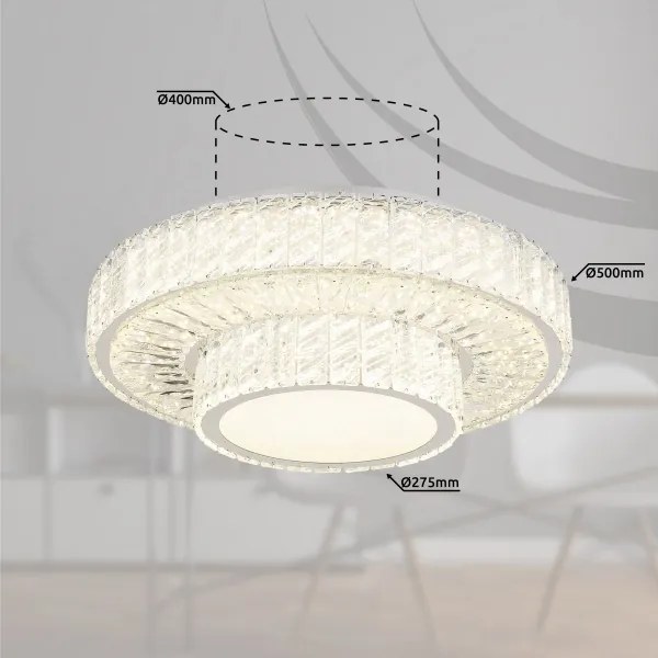 Plafonieră LED dimabilă Globo 67162-50D MUCKY 50W/230V d. 50 cm + telecomandă
