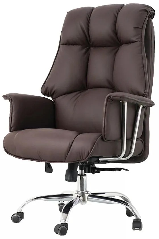 Scaun directorial, buretare generoasa, functie inclinare, piele PU, Maro