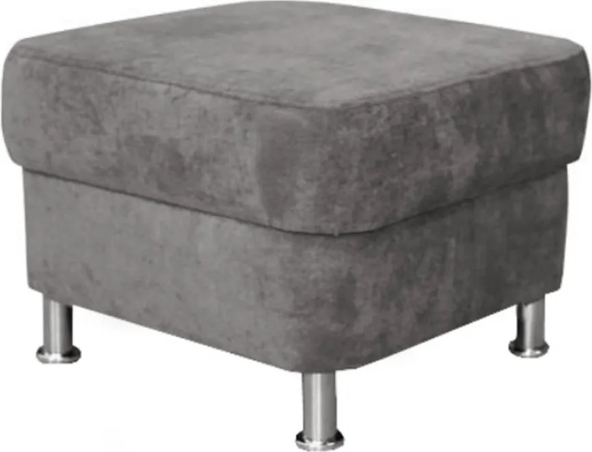 Taburet SANTIAGO, stofa catifelata gri - Matrix 17, 58x58x41 cm