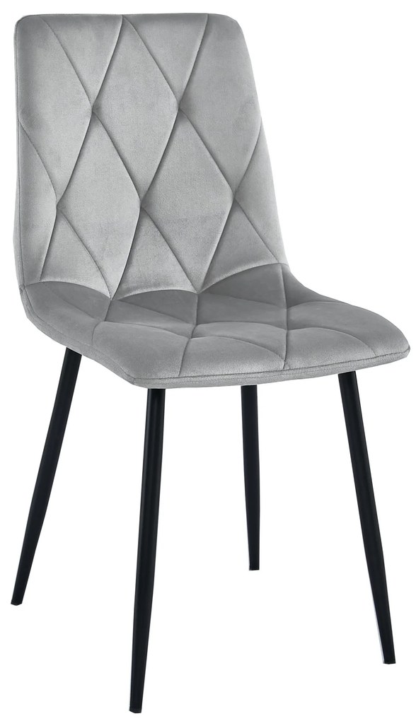 Scaun Bucatarie/Dining Fido Catifea Gri Deschis