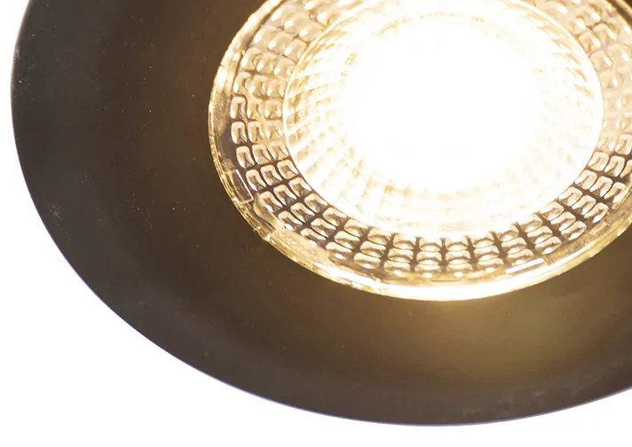 Set de 5 spoturi îngropate negre cu dimmer pe 3 trepte - Ulo