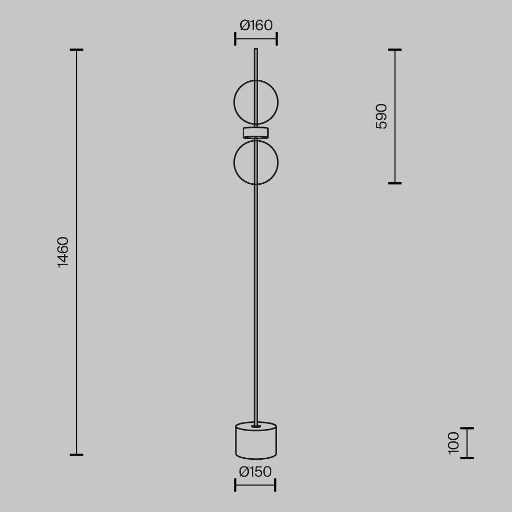 Lampadar, Lampa de podea LED Double Moon
