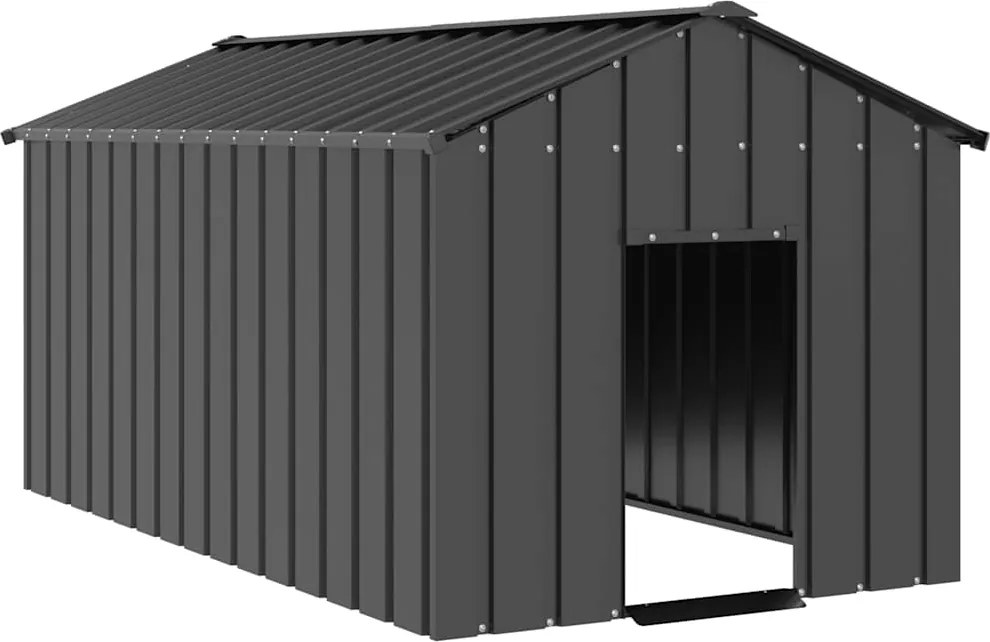 vidaXL Casă pentru câini cu acoperiș 114x202x101 cm oțel galvanizat