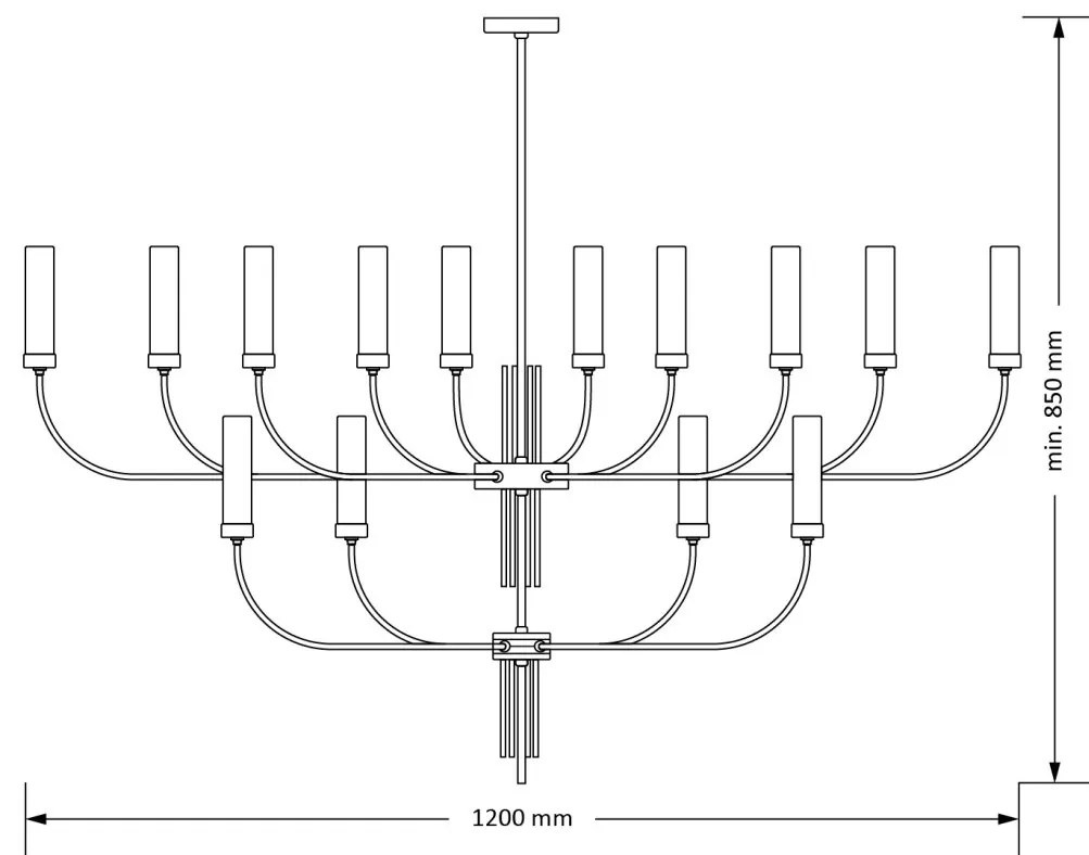 Candelabru modern realizat manual din alama Mussa 15L