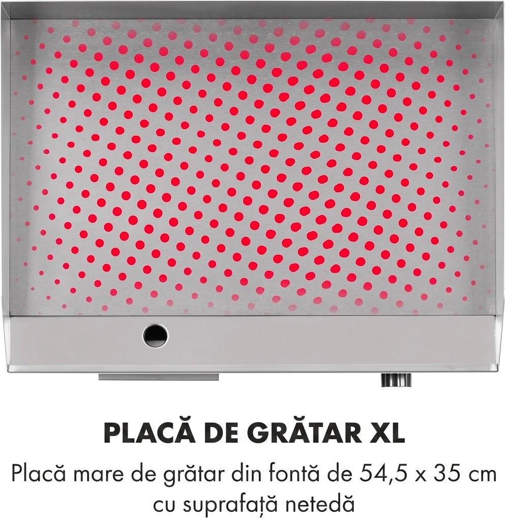 Klarstein Grillmeile 3000G, grătarul electric, 3000 W, placă de grill, 54,5 x 35 cm, netedă