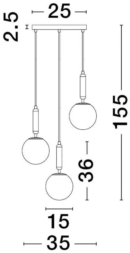 Lustra cu 3 pendule design modern MONET