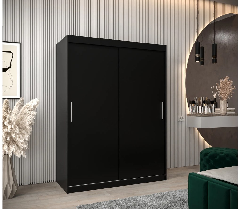 Dulap de haine 150 cm Toki (negru mat + stejar artisan). 1064823