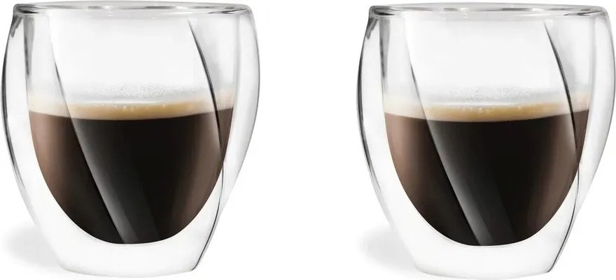 Căni 2 buc. pentru cappuccino, cu perete dublu 250 ml Cristallo – Vialli Design