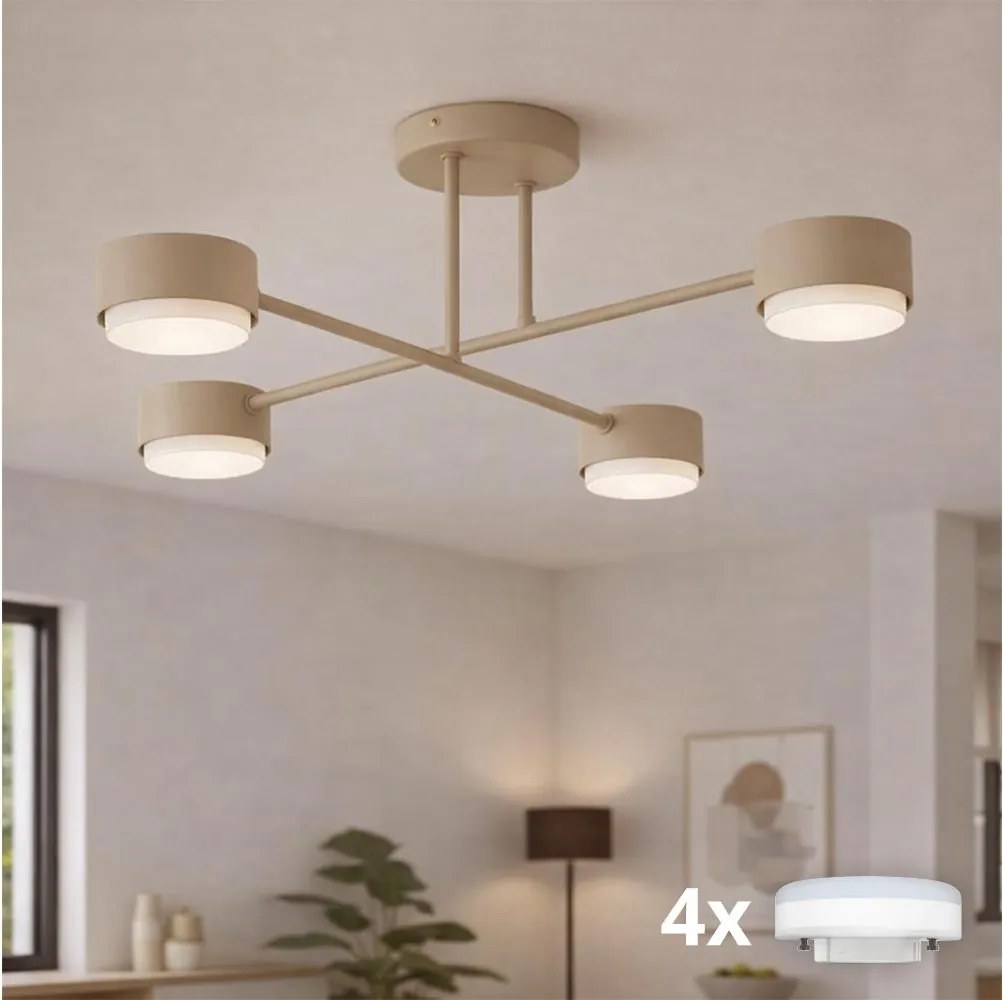 Brilagi - Lustră LED aplicată MONO 4xGX53/30W/230V bej