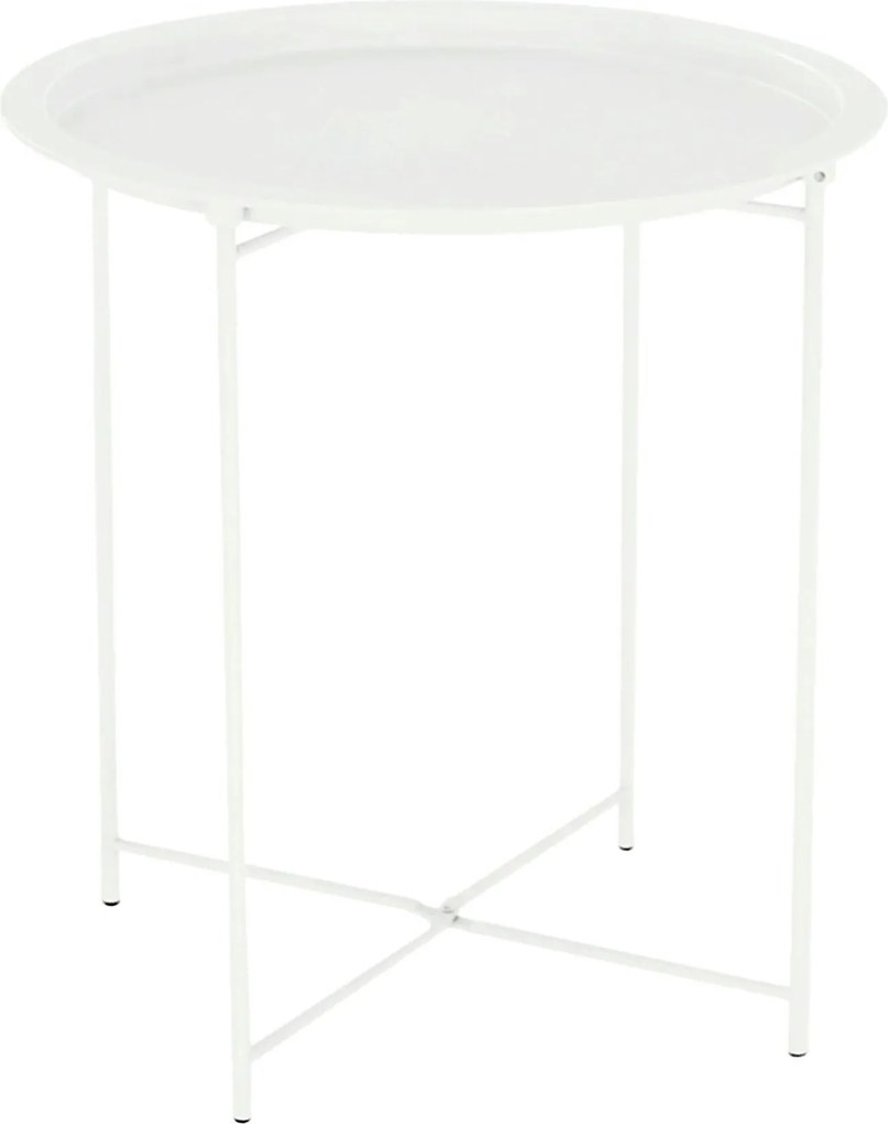 Masuta cu tava detasabila RENDER, alb, metal, 47x47x50 cm
