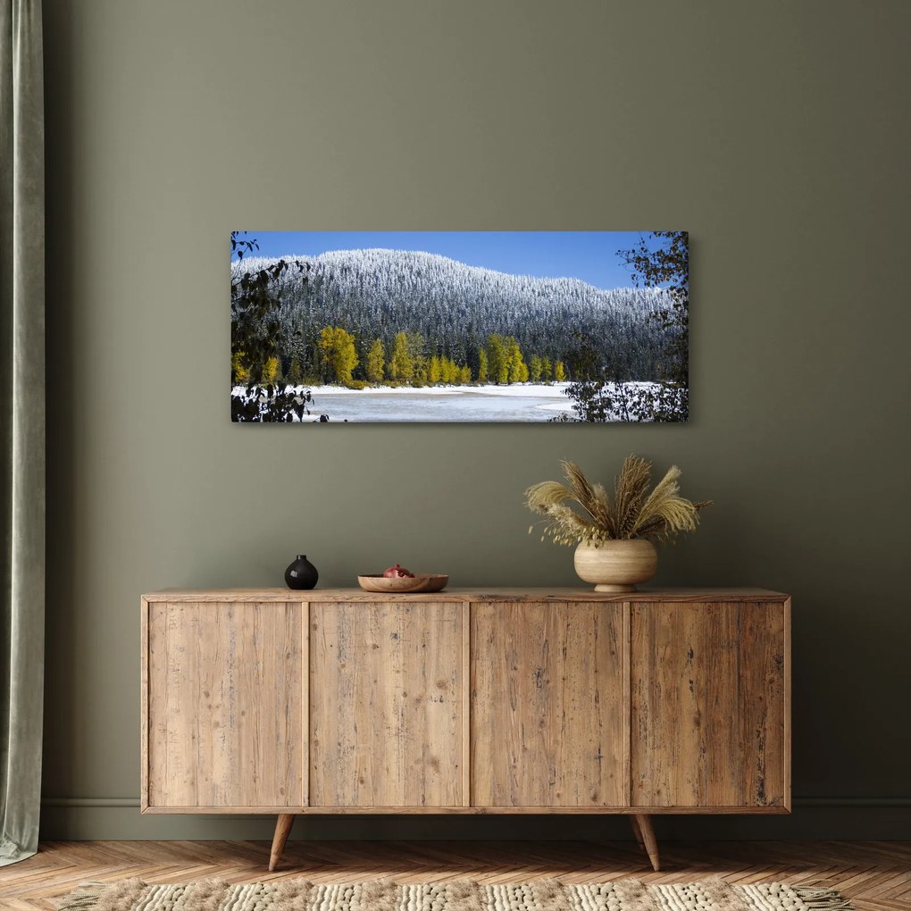 Tablou - munții înzăpeziți iarna (120x50 cm)