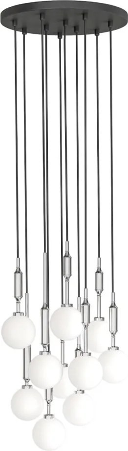 Lustra cu 10 pendule pentru tavane inalte, hol, casa scarii Ero X crom 40