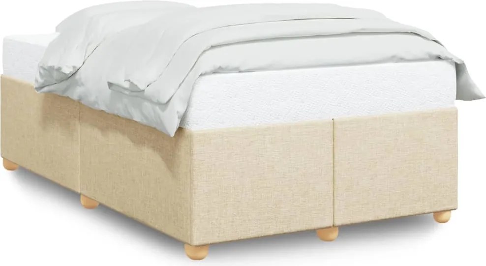 vidaXL Cadru de pat fără saltea, crem, 120x200 cm, textil