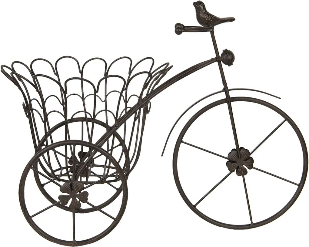Suport ghiveci flori metal maro model bicicleta 44 cm x 24 cm x 32 cm