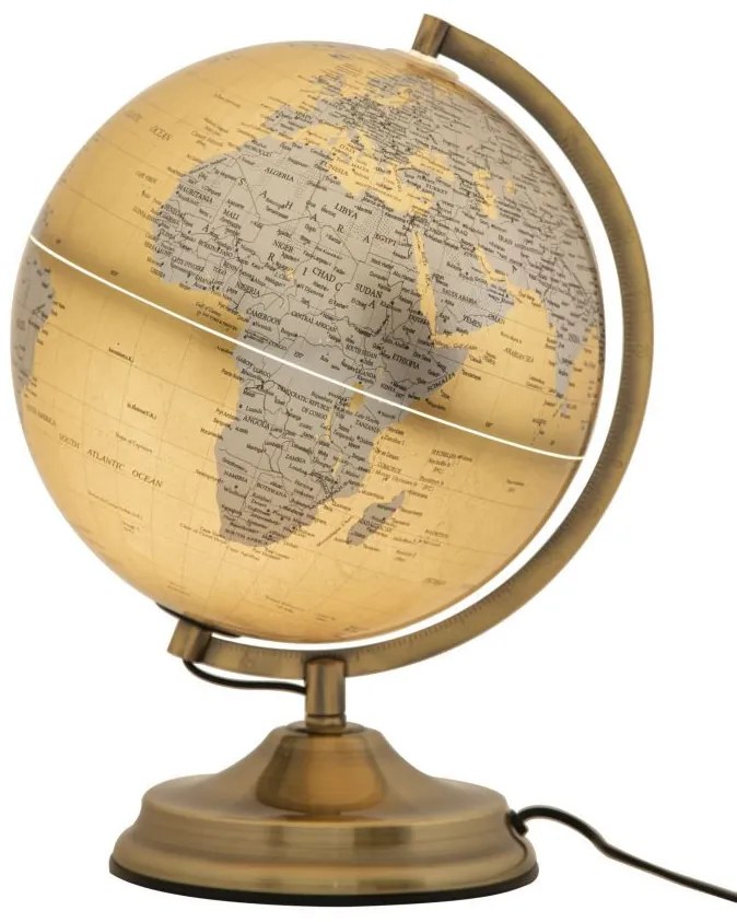 Decoratiune cu lumina ambientala glob auriu/argintiu din metal, ∅ 25 cm, Globe Mauro Ferretti