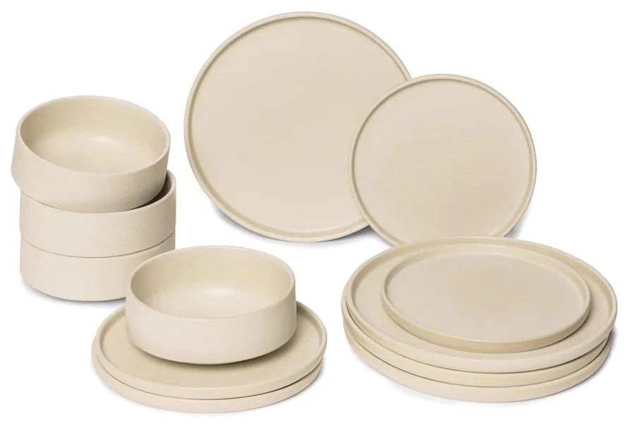 Set de 12 vase din gresie crem Bonami Selection Malia