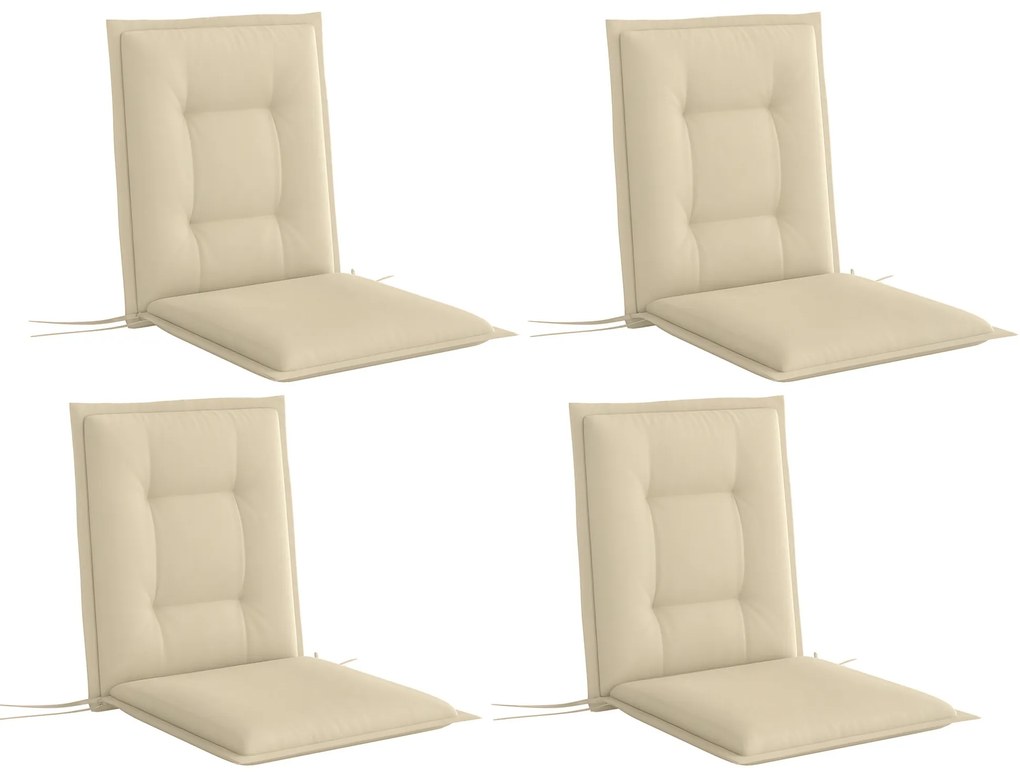 Outsunny Set 4 perne de scaun 108 x 50 x 5 cm cu curele, pernă de șezut pentru interior și exterior, Bej | Aosom Romania