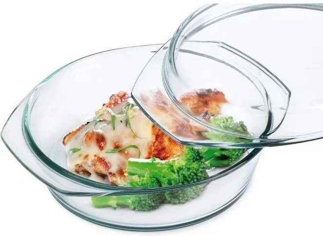 Vas din sticlă Simax rotund, cu capac, 3,7 l