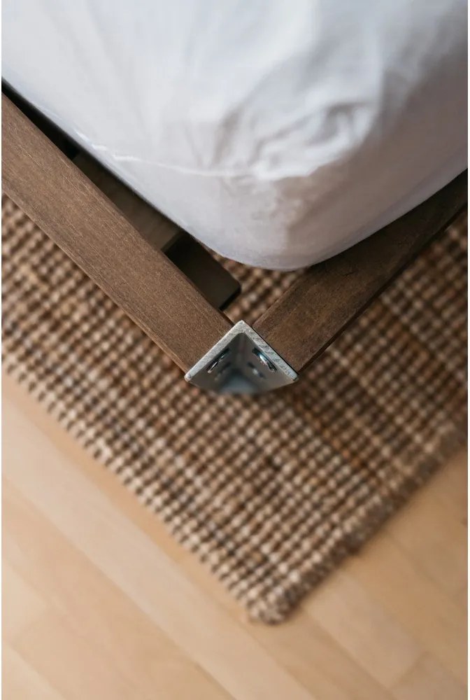 Pat matrimonial în culoare naturală din lemn de pin fără tăblie cu somieră 180x200 cm Core – Karup Design