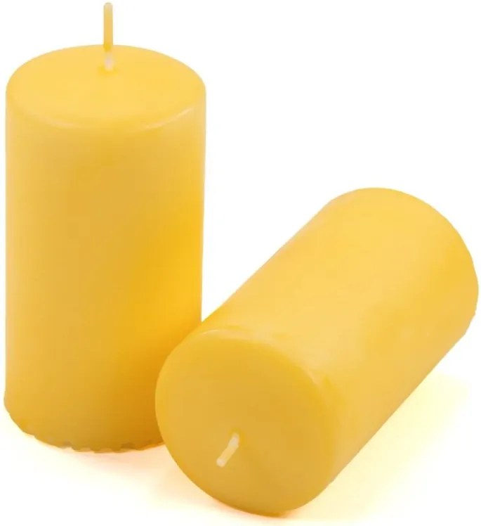 Set de lumânări pilon, 11,5 cm, Ø 6 cm, galben, 12 buc.