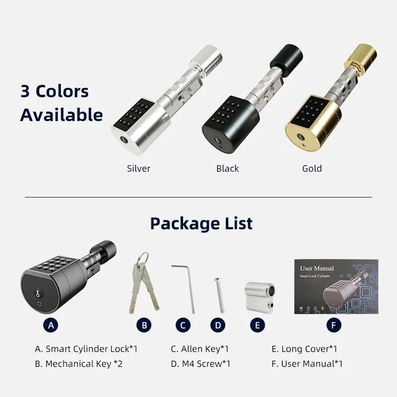 Butuc Incuietoare inteligenta, AMA 2H Smart, 65 - 90 mm, Negru, cu APP TT Hotel