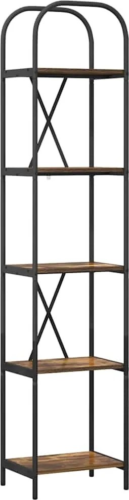 vidaXL Raft pentru cărți Stejar fumuriu 40 x 30 x 183 cm Lemn compozit