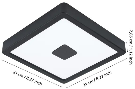 Plafonieră LED de exterior IPHIAS LED/17W/230V IP44 neagră Eglo 900283