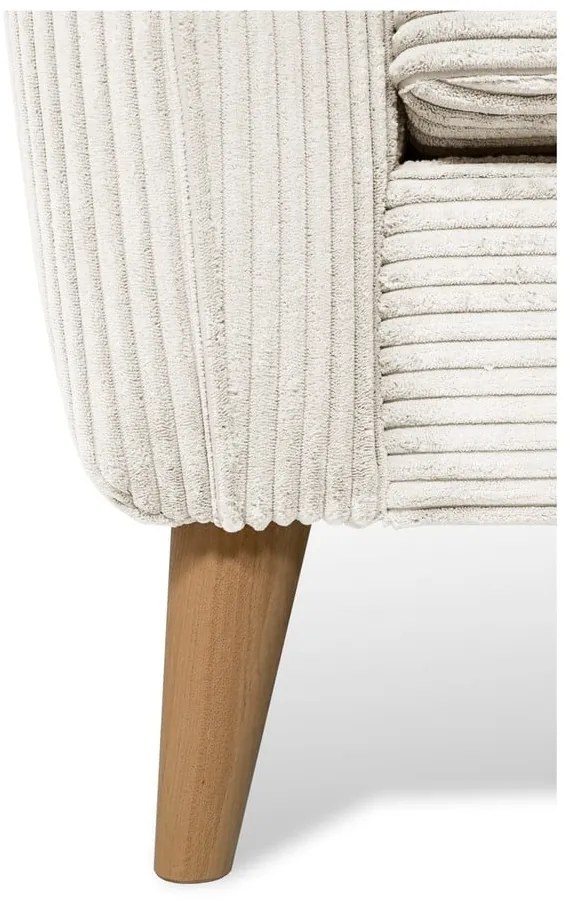 Colțar alb cu tapițerie din catifea reiată (cu colț pe partea dreaptă) Paris – Scandic