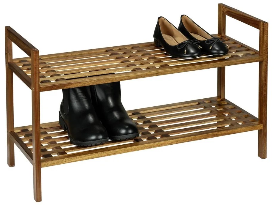 Pantofar în culoare naturală din lemn de acacia 69x40,5x27 cm Fondi – Wenko