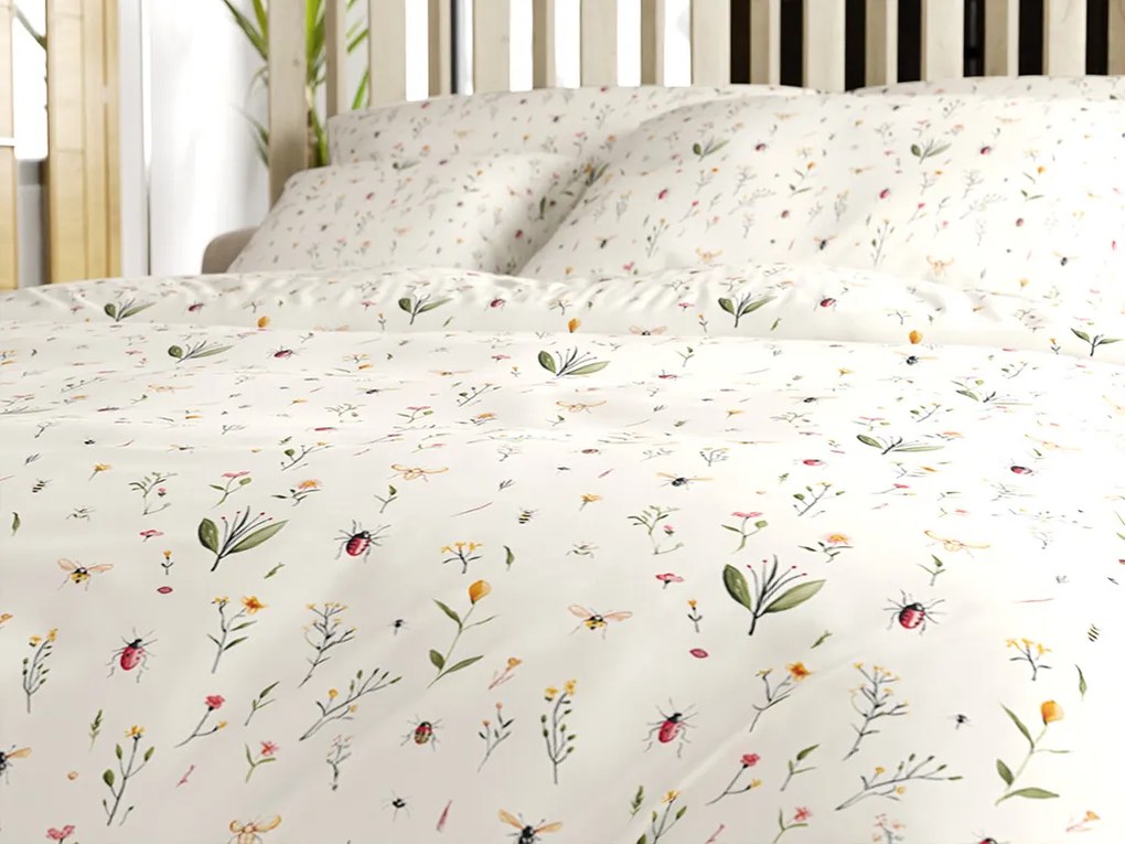 Lenjerie de pat din microfibra INSECTA crem Dimensiune lenjerie de pat: 70 x 90 cm | 140 x 220 cm
