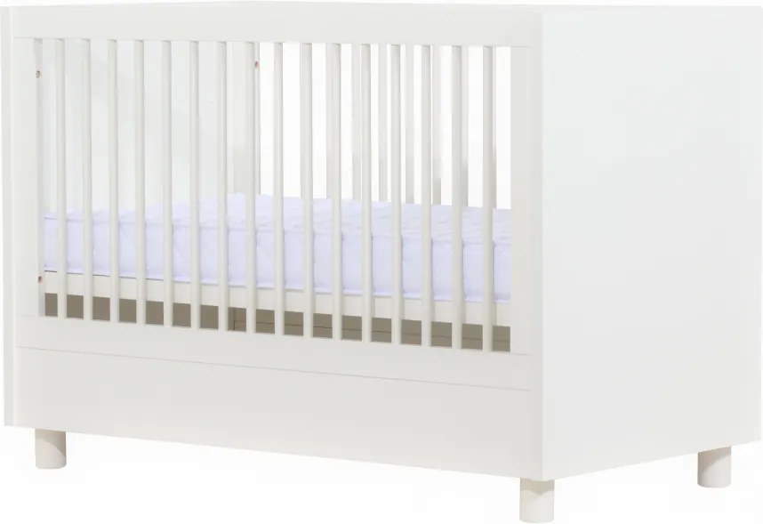 Set Patut din lemn 120x60 cm Nichiduta Luna Alb + Saltea 12 cm