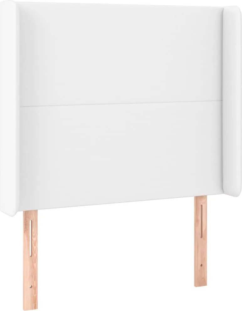 vidaXL Tăblie de pat cu aripioare, alb, 93x16x118/128 cm, piele eco