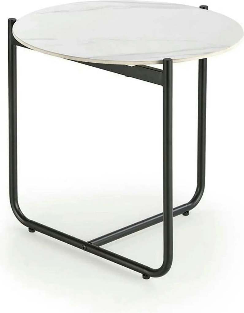 Masuta ACUNA S, alb/negru, ceramica/metal, 50x50x50 cm