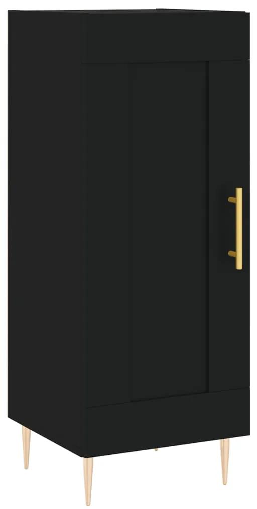 830429 vidaXL Servantă, negru, 34,5x34x90 cm, lemn compozit