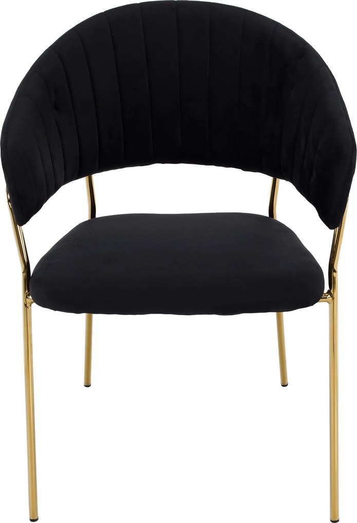 Scaun de sufragerie de design, material Velvet negru/gold crom auriu, DASMIN TIP 1