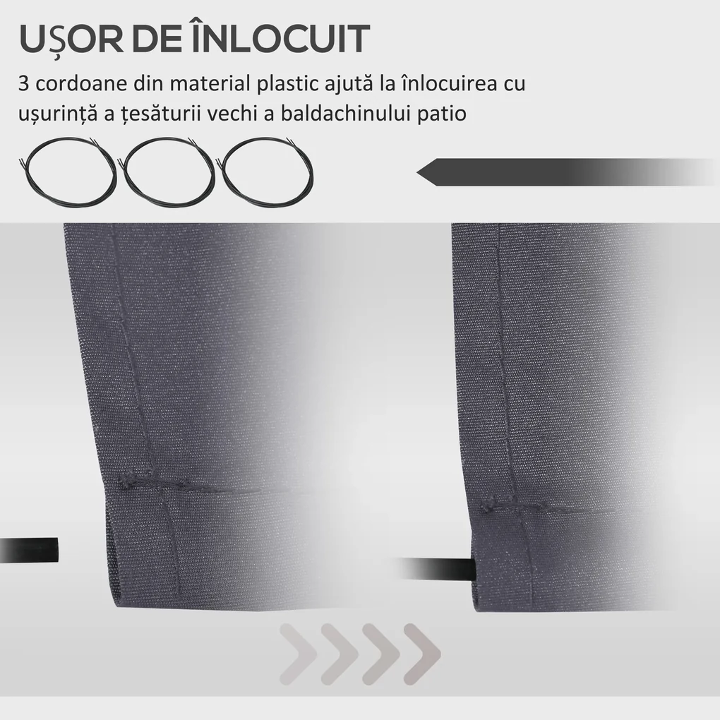 Outsunny Pânză de Schimb pentru Copertină Retractabilă Anti UV 30+, 3.47x2.4 m, Gri | Aosom Romania