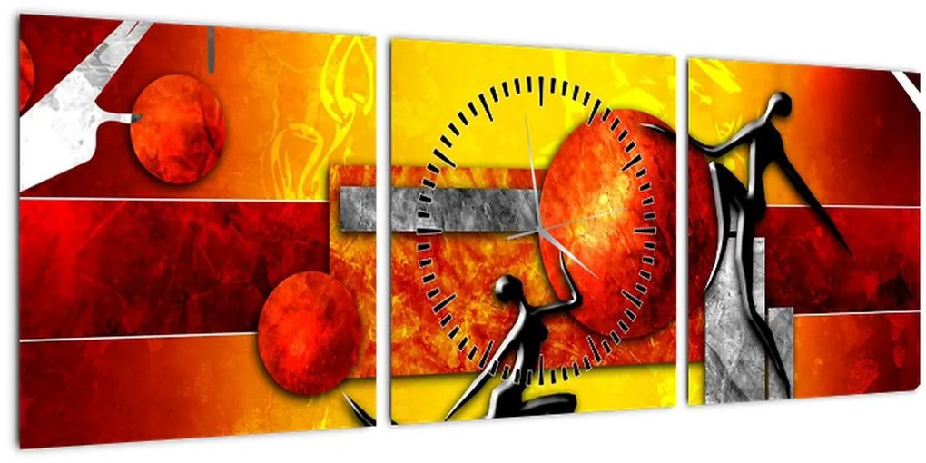 Tablou - Pictura omenirii (cu ceas) (90x30 cm)