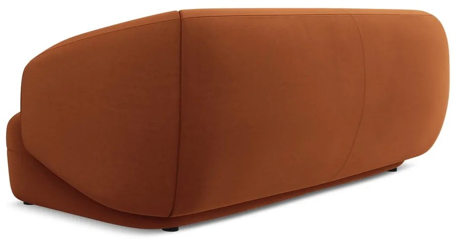Canapea portocalie cu tapițerie din catifea 212 cm Moana – Makamii