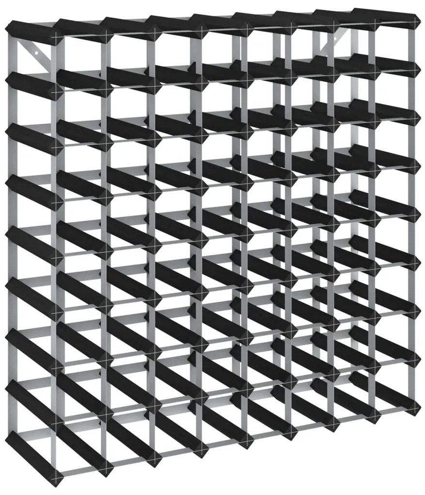 Suport de vinuri, 72 sticle, negru, lemn masiv de pin 72, 72