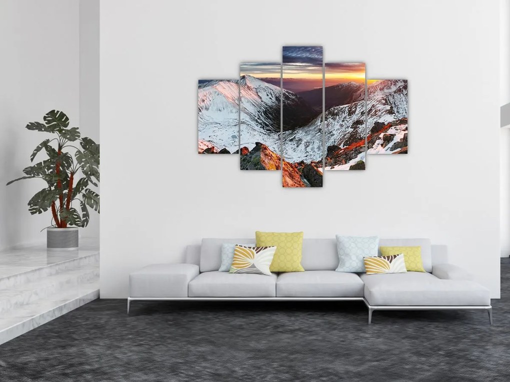 Tablou - Panoramă montană de iarnă (150x105 cm)